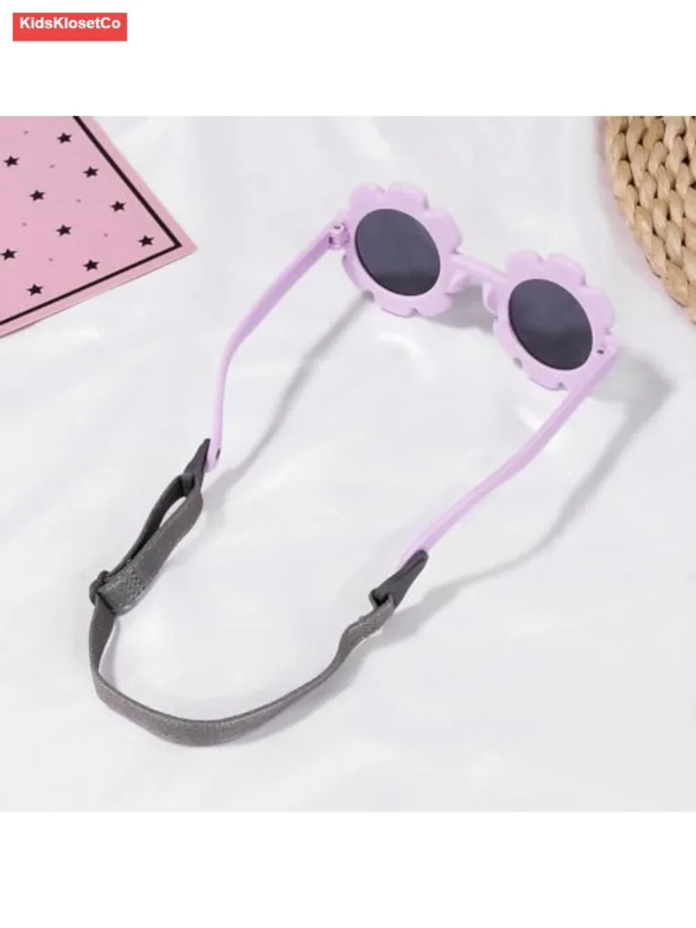 Infant Polarized Flower Sunglasses with Strap Bendable Frame